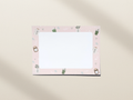 Pink Border Matcha Notecard Set with Envelopes