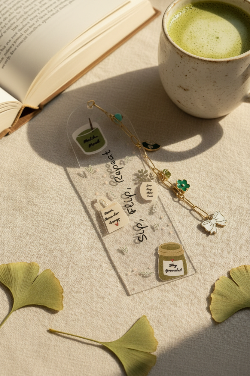 Cozy Matcha Bookmark - Focal Point