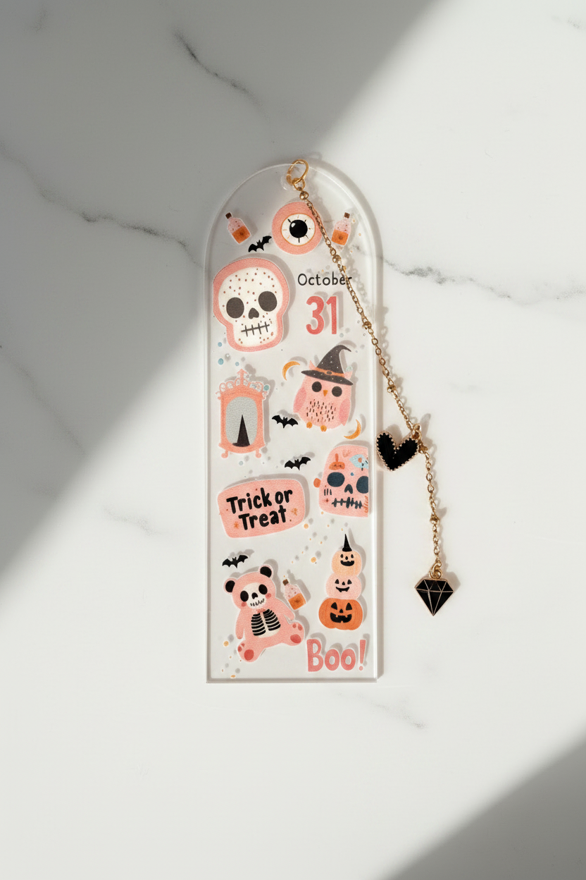 Halloween Bookmark on Marble